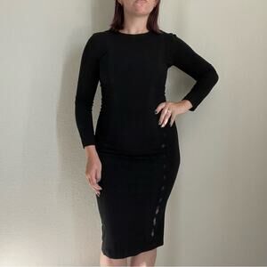 Vintage Versus by Versace Midi Black Dress Size 24/38